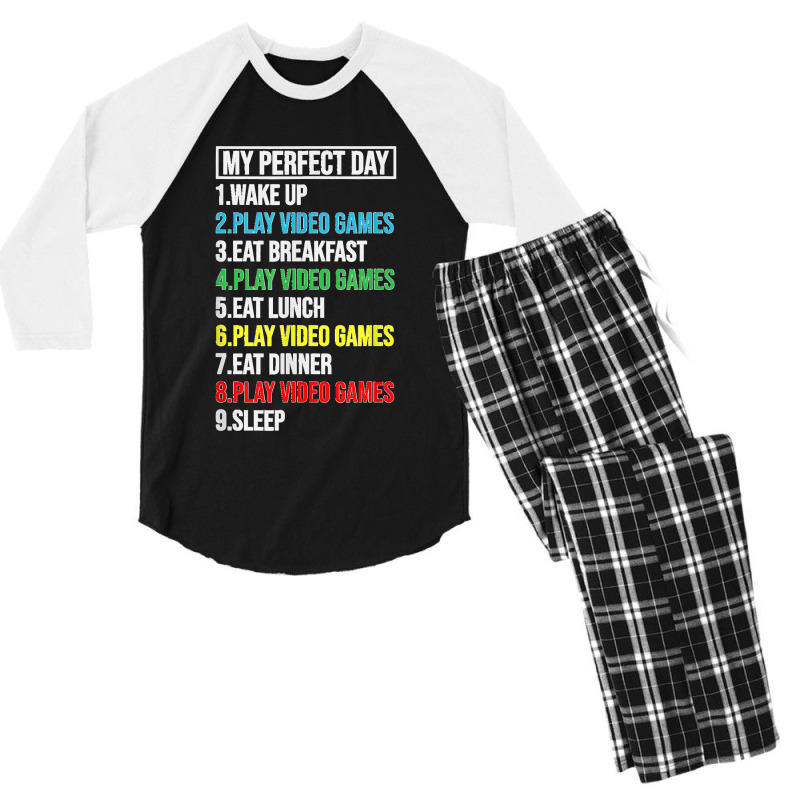 Gamer Graphic Novelty List Chores Daily Tees And More Men's 3/4 Sleeve Pajama Set | Artistshot