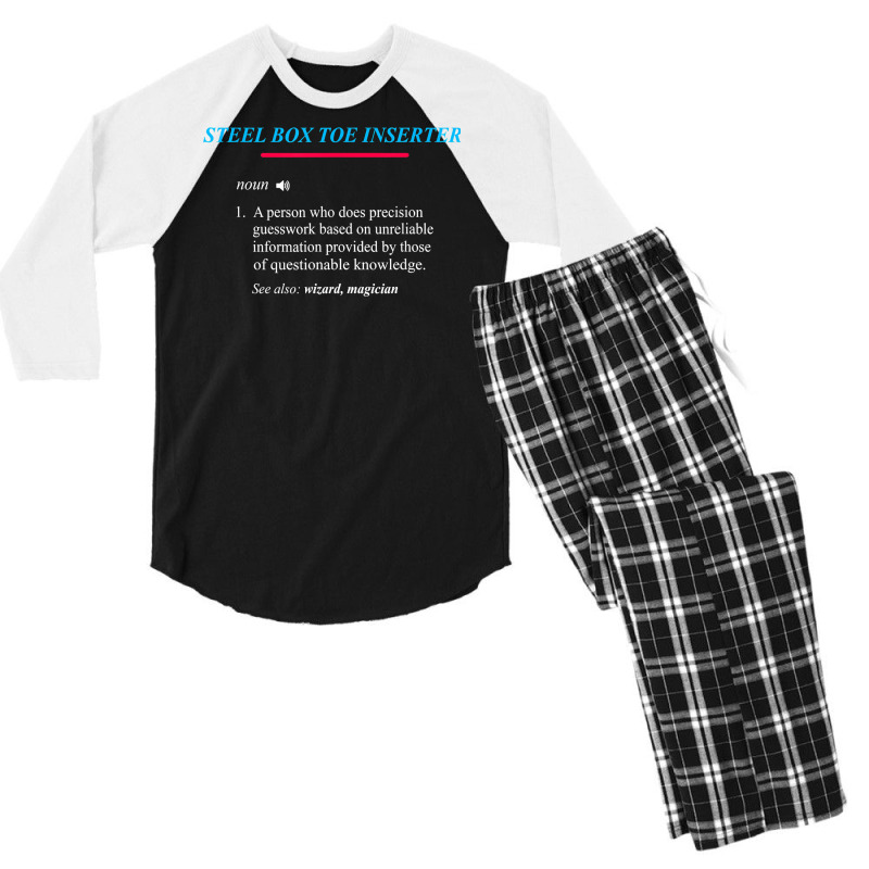 Steel Box Toe Definition T Shirt Men's 3/4 Sleeve Pajama Set by rennambka | Artistshot