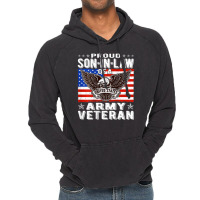 Mens Proud Son-in-law Of Army Veteran Patriotic Military Family Vintage Hoodie | Artistshot