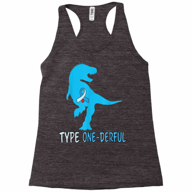 Type 1 Diabetes Awareness Ribbon T1d T Rex Dinosaur Boys T Shirt Racerback Tank by maryannmjra8 | Artistshot