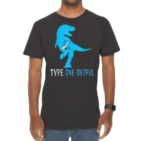 Type 1 Diabetes Awareness Ribbon T1d T Rex Dinosaur Boys T Shirt Vintage T-shirt | Artistshot