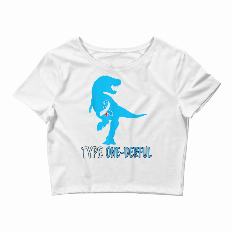 Type 1 Diabetes Awareness Ribbon T1d T Rex Dinosaur Boys T Shirt Crop Top by maryannmjra8 | Artistshot