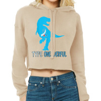 Type 1 Diabetes Awareness Ribbon T1d T Rex Dinosaur Boys T Shirt Cropped Hoodie | Artistshot