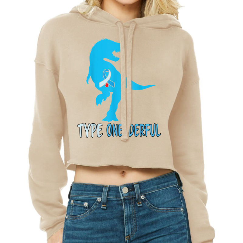 Type 1 Diabetes Awareness Ribbon T1d T Rex Dinosaur Boys T Shirt Cropped Hoodie by maryannmjra8 | Artistshot