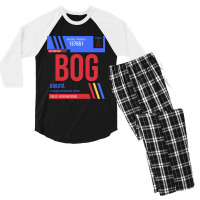 Bogota Bog Airport Code Baggage Tag Men's 3/4 Sleeve Pajama Set | Artistshot