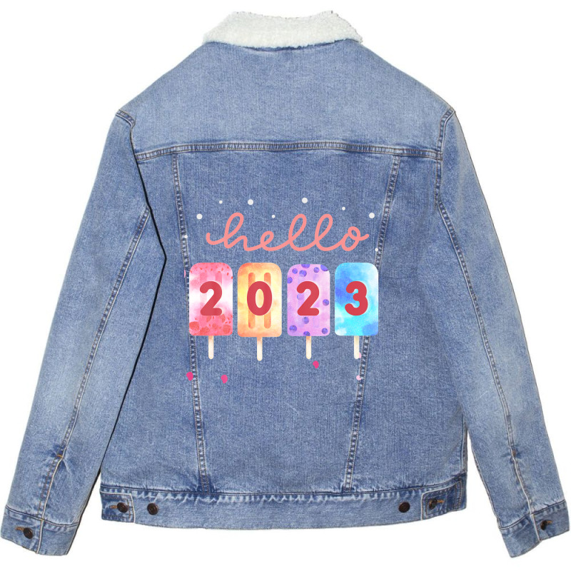 Goodbye 2022 Hello 2023 Happy New Year Funny Popsicle Xmas Unisex Sherpa-lined Denim Jacket | Artistshot