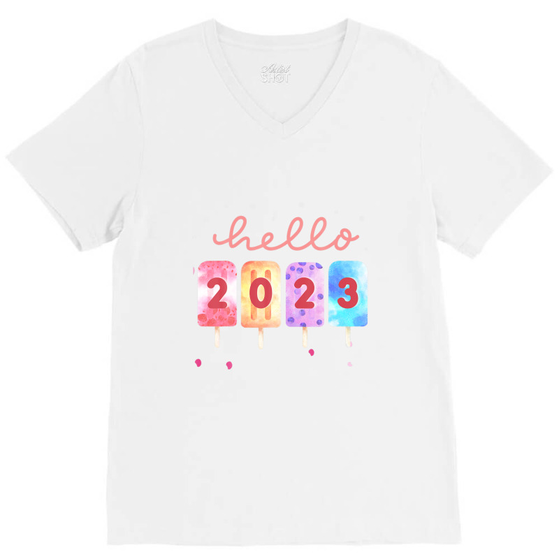 Goodbye 2022 Hello 2023 Happy New Year Funny Popsicle Xmas V-neck Tee | Artistshot