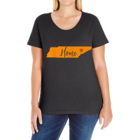 Home Tennessee State Orange Vol Vintage Flag Football Shirt Ladies Curvy T-shirt | Artistshot