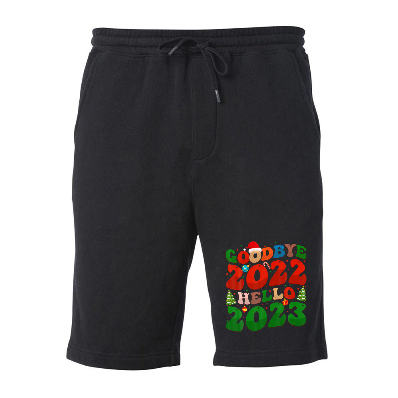 Goodbye 2022 Hello 2023 Retro Groovy Christmas New Year 2023 Fleece Short | Artistshot