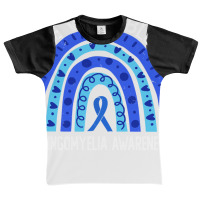 We Wear Blue For Syringomyelia Awareness Blue Rainbow Pullover Hoodie Graphic Youth T-shirt | Artistshot