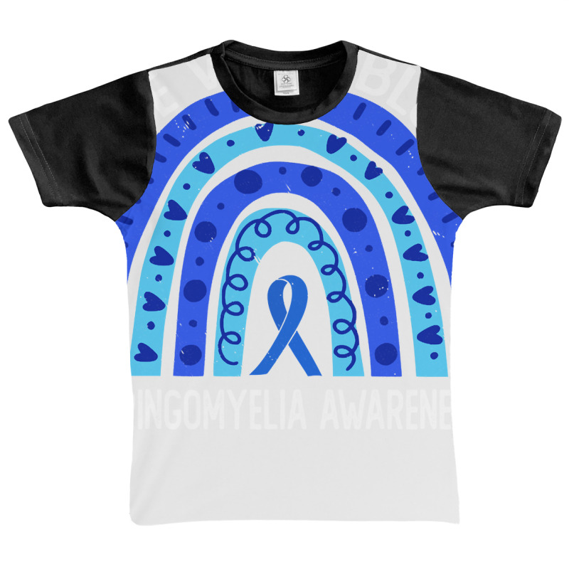 We Wear Blue For Syringomyelia Awareness Blue Rainbow Pullover Hoodie Graphic Youth T-shirt | Artistshot