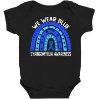 We Wear Blue For Syringomyelia Awareness Blue Rainbow Pullover Hoodie Baby Bodysuit | Artistshot