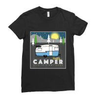 Retro Vintage Shasta Decor Camping Gift Happy Camper Ladies Fitted T-shirt | Artistshot