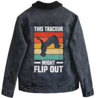 This Freerunner Might Flip Out   Freerunning Parkour T Shirt Unisex Sherpa-lined Denim Jacket | Artistshot