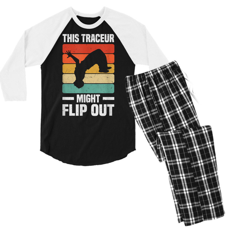 This Freerunner Might Flip Out   Freerunning Parkour T Shirt Men's 3/4 Sleeve Pajama Set | Artistshot