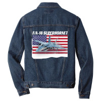 Patriotic American Naval Fa 18 Superhornet Tee In Action Men Denim Jacket | Artistshot