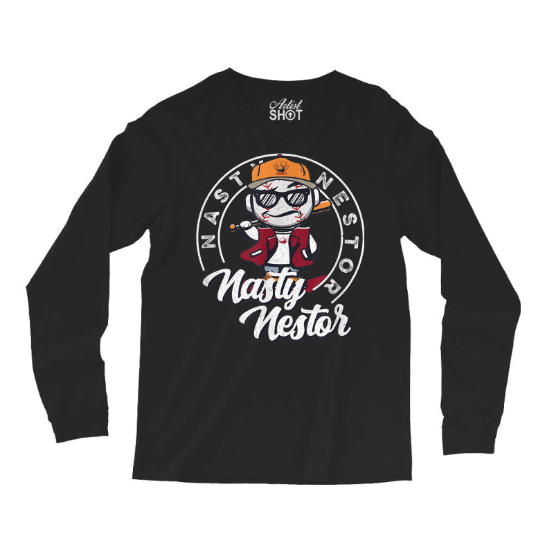 Vintage Baseball, Catcher Pitcher Batter Boys, Nasty Nestor Long Sleeve Shirts | Artistshot