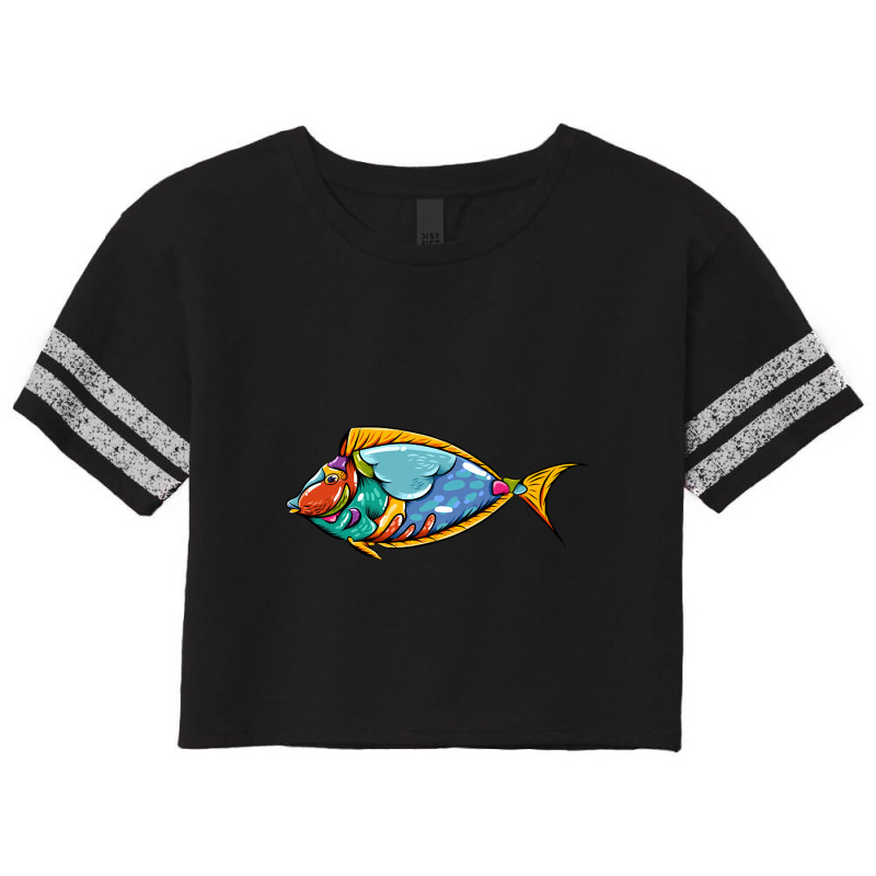 Blue Tank Fish Colorful Scorecard Crop Tee by Pannell Quintero | Artistshot