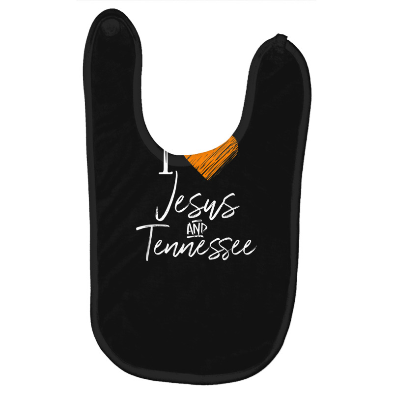 I Love Jesus And Tennessee Shirt Orange Heart Cute Fan Gift Baby Bibs by BrandonGarretLeblanc | Artistshot