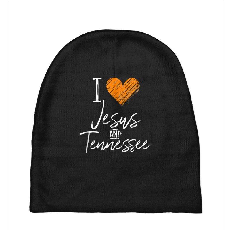 I Love Jesus And Tennessee Shirt Orange Heart Cute Fan Gift Baby Beanies by BrandonGarretLeblanc | Artistshot