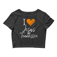 I Love Jesus And Tennessee Shirt Orange Heart Cute Fan Gift Crop Top | Artistshot