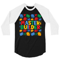 Vintage Master Builder Shirt Funny Brick Builder Blocks Gift 3/4 Sleeve Shirt | Artistshot