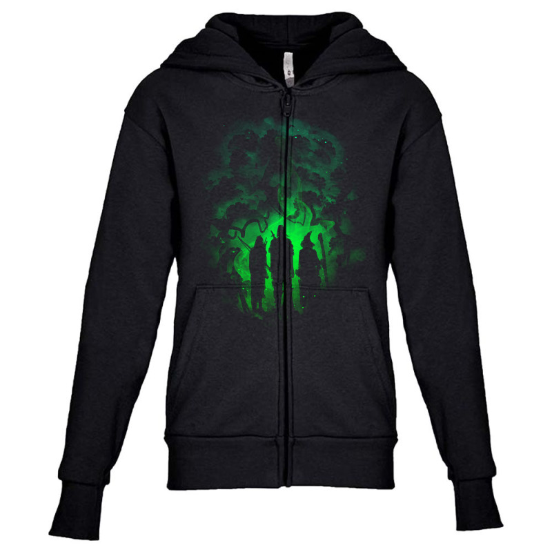 Gamer Fantasy Concept - Warrior, Archer And Wizard Youth Zipper Hoodie | Artistshot