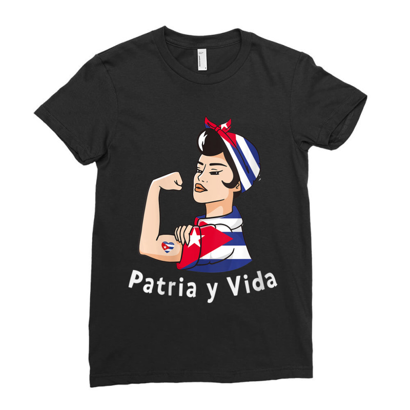 Womens Patriayvida Cuba Flag Bandana Ladies Fitted T-Shirt by fenderbendable | Artistshot