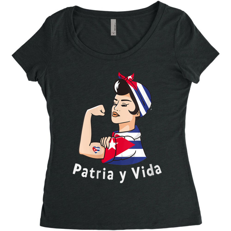 Womens Patriayvida Cuba Flag Bandana Women's Triblend Scoop T-shirt by fenderbendable | Artistshot