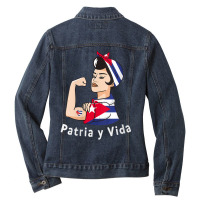 Womens Patriayvida Cuba Flag Bandana Ladies Denim Jacket | Artistshot