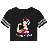 Womens Patriayvida Cuba Flag Bandana Scorecard Crop Tee | Artistshot