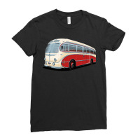 1952 Aec Regal Coach In White And Red Ladies Fitted T-shirt | Artistshot