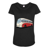 1952 Aec Regal Coach In White And Red Maternity Scoop Neck T-shirt | Artistshot