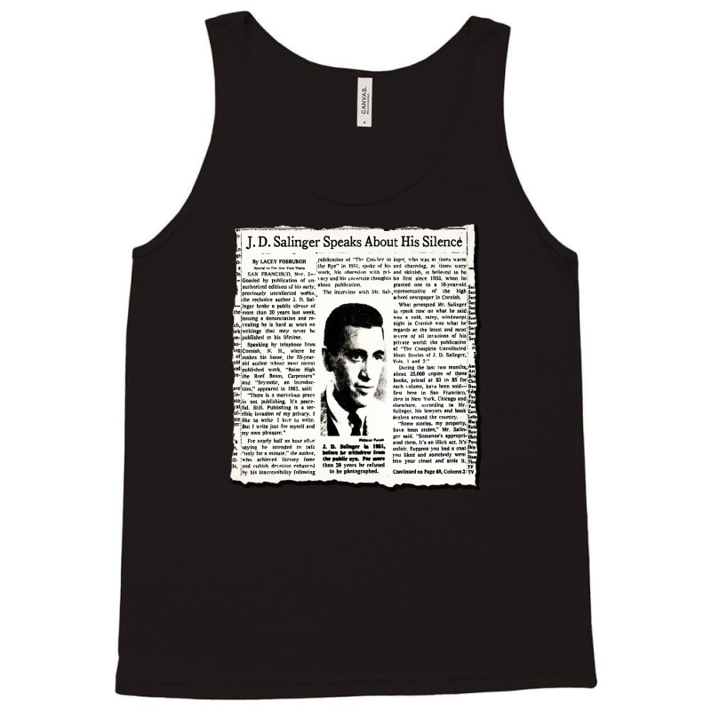 J.d. Salinger Tank Top | Artistshot