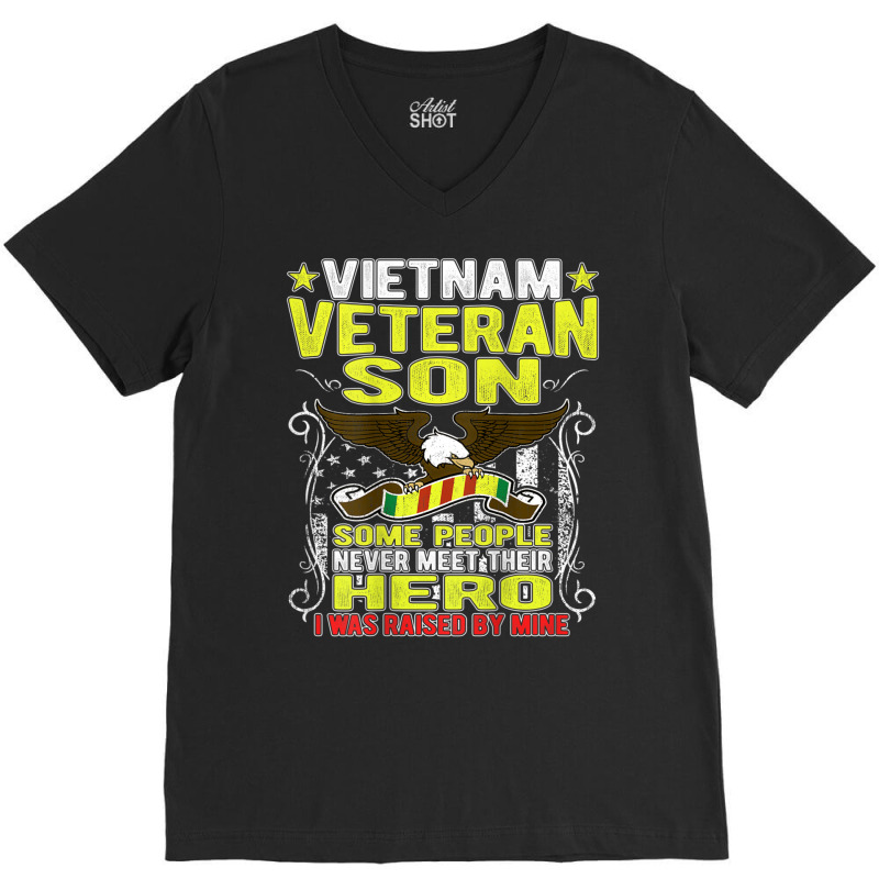 Proud Vietnam Veteran Son Military Veteran's Child V-Neck Tee by mckeebeckett3l9yxd | Artistshot