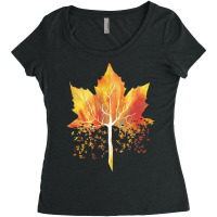 Autumn T  Shirt Leaf Autumn Tree Orange Fall Leaves Lover Season T  Sh Women's Triblend Scoop T-shirt | Artistshot