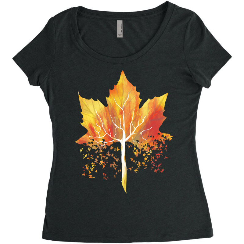 Autumn T  Shirt Leaf Autumn Tree Orange Fall Leaves Lover Season T  Sh Women's Triblend Scoop T-shirt by sglover982 | Artistshot