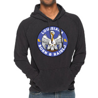 Louisiana Born Raised Louisiana Pelican State Flag Vintage Hoodie | Artistshot