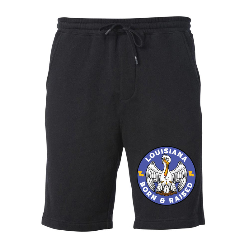 Louisiana Born Raised Louisiana Pelican State Flag Fleece Short | Artistshot