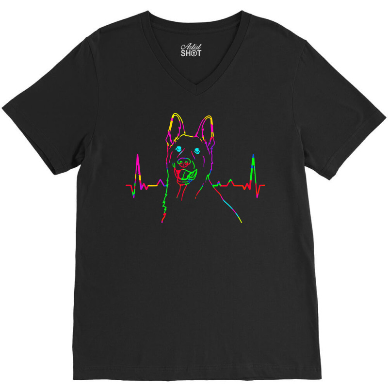 German Shepherd Dog T  Shirt Colorful German Shepherd Dog  Gift Idea T V-neck Tee | Artistshot