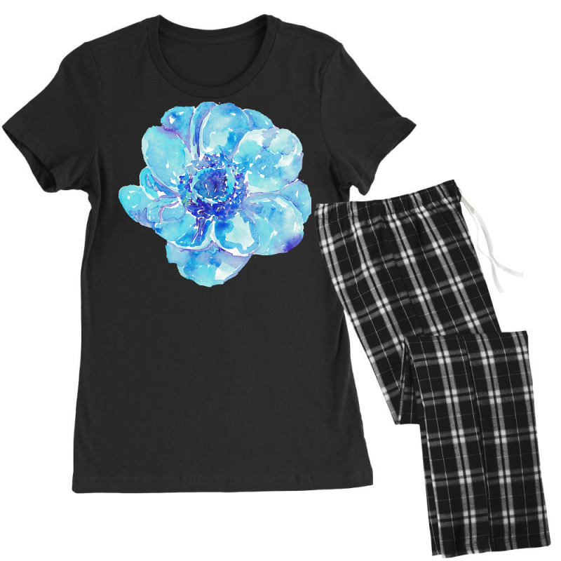 Blue Anemone Flower Painting Red Green Flower Red Green Abstract Water Women's Pajamas Set by sglover982 | Artistshot