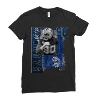 Demarcus Lawrence Football Paper Poster Cowboys 2 Ladies Fitted T-shirt | Artistshot