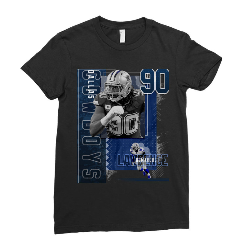 Demarcus Lawrence Football Paper Poster Cowboys 2 Ladies Fitted T-Shirt by JudyRowena | Artistshot