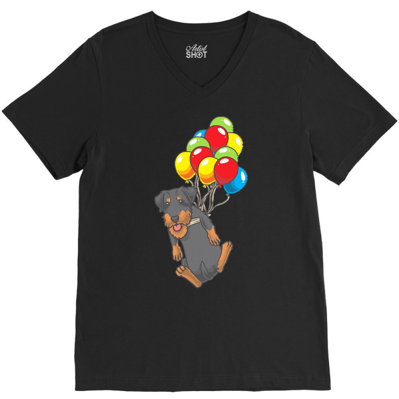 Gift Idea T  Shirt Jagdterrier Dog With Ballons T  Shirt V-neck Tee | Artistshot