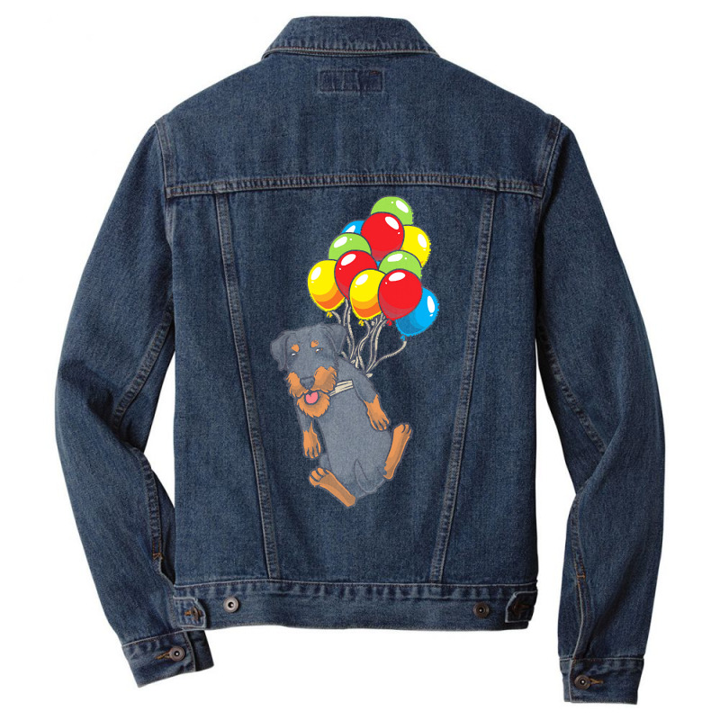 Gift Idea T  Shirt Jagdterrier Dog With Ballons T  Shirt Men Denim Jacket | Artistshot