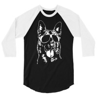 Belgian Malinois Mom T  Shirt Belgian Malinois Sunglasses Cool Dog T 3/4 Sleeve Shirt | Artistshot