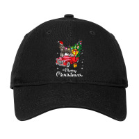 Standard Schnauzer Rides Red Truck Christmas Pajama 002 Adjustable Cap | Artistshot