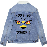 Bee Hive Yourself - Funny Bee - Beekeepers Unisex Sherpa-lined Denim Jacket | Artistshot