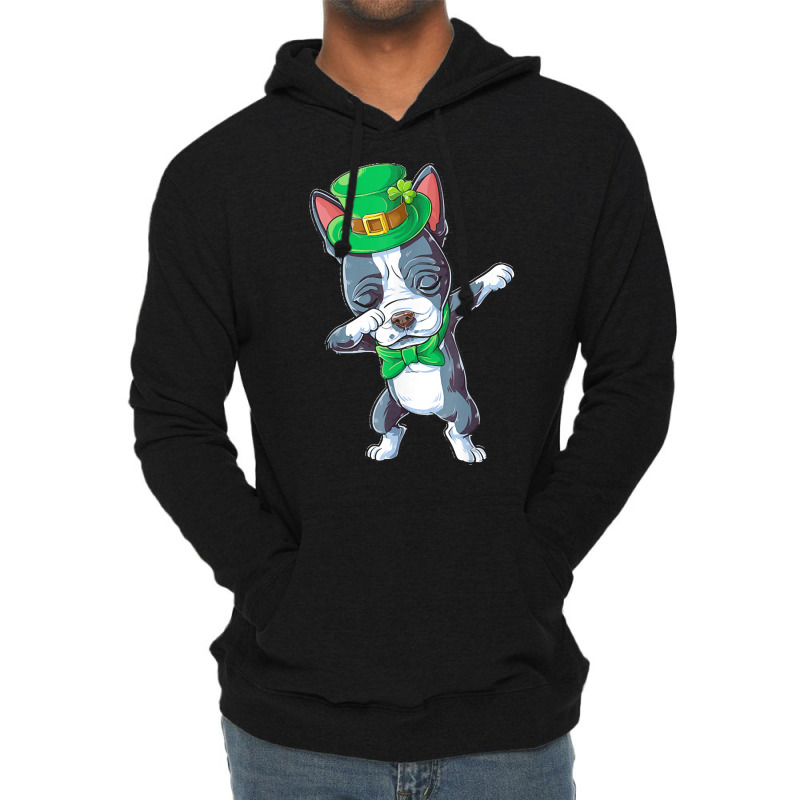 Boston Terrier T  Shirt St Patricks Day   Dabbing Boston Terrier Dab D Lightweight Hoodie | Artistshot