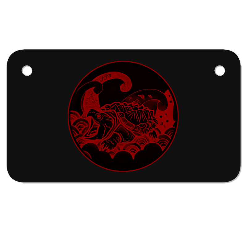 Giant Alligator Snapping Turtle - Japanese Style For Reptiles Lovers - Motorcycle License Plate | Artistshot